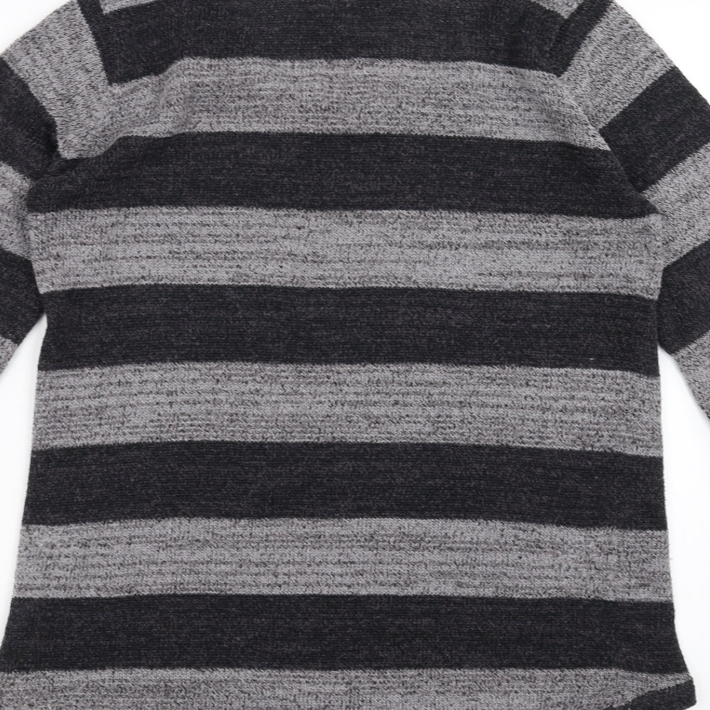 JSL Womens Grey Striped Pullover Jumper Size L