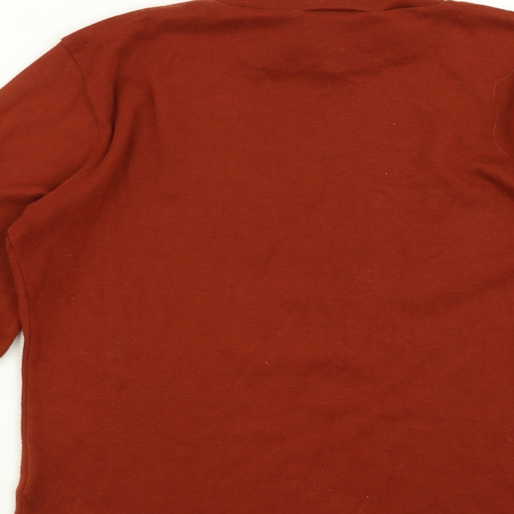 Emreco Womens Brown Basic T-Shirt Size 8