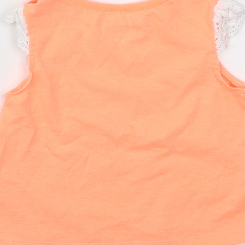 Nutmeg Girls Orange Basic T-Shirt Size 3-6 Months