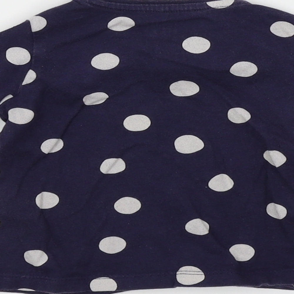 FRED&FLO Girls Blue Spotted Basic T-Shirt Size 0-3 Months