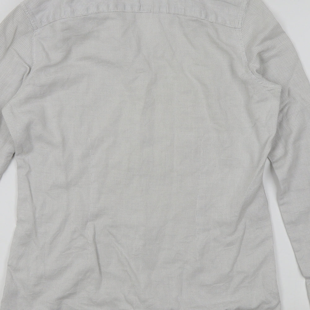 NEXT Mens White Geometric Button-Up Size 15