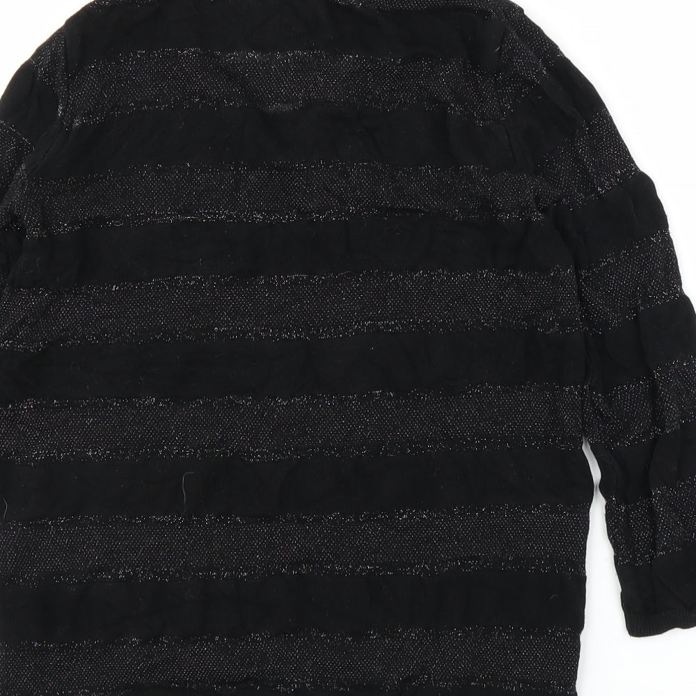George Womens Black Striped Pullover Jumper Size 10