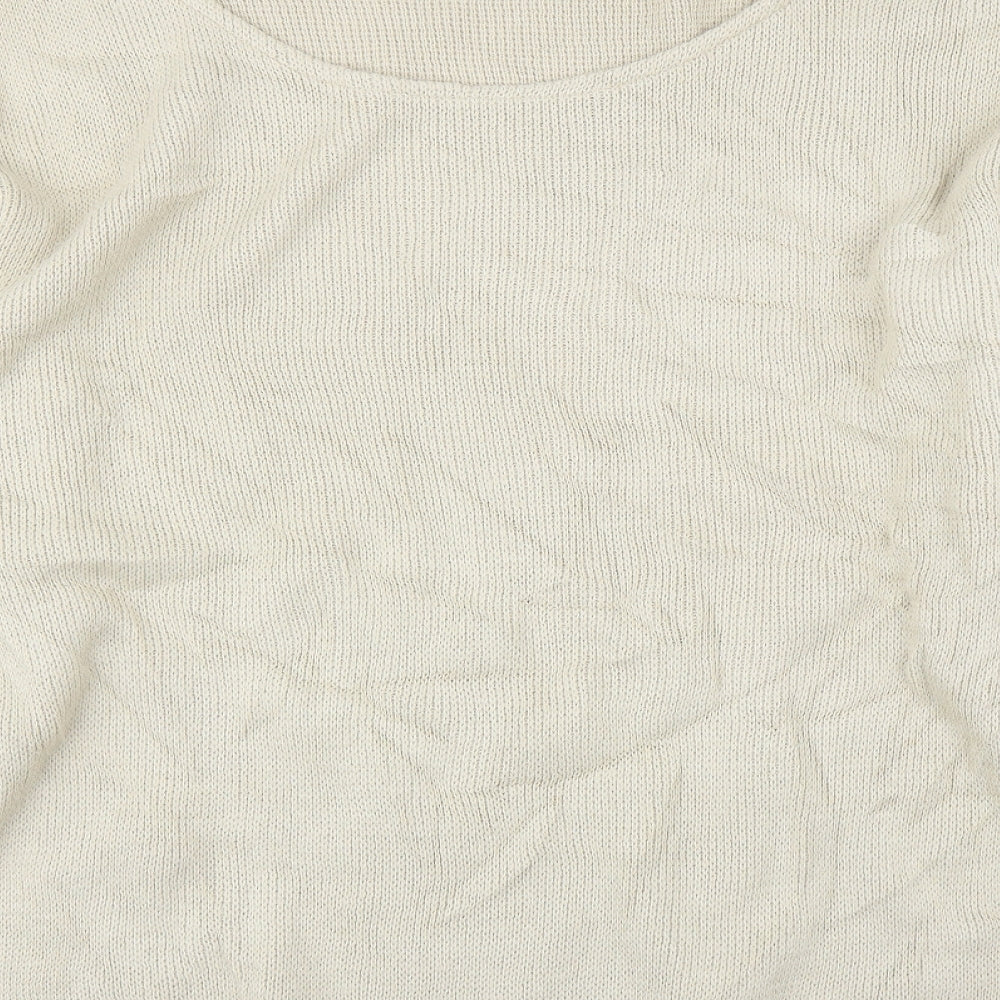 Boohoo Womens Beige Pullover Jumper Size S