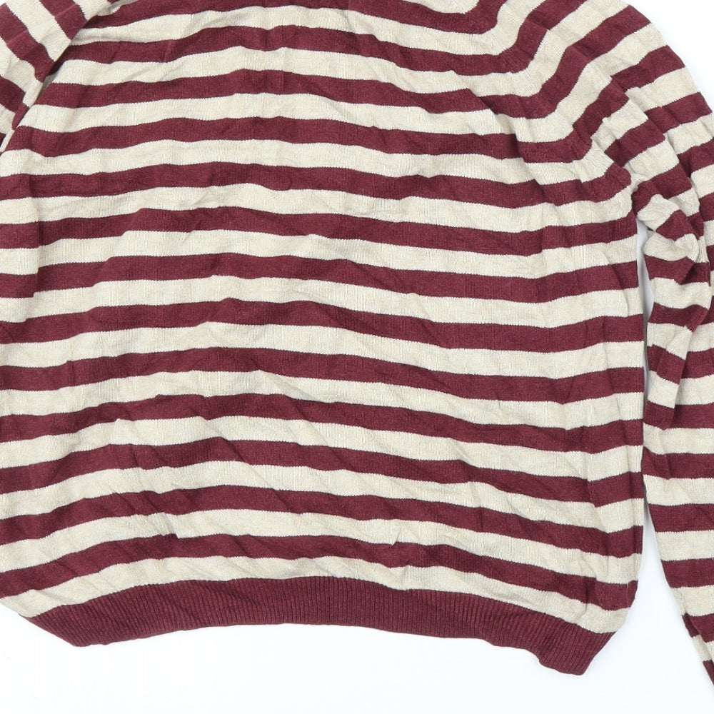Dorothy Perkins Womens Purple Striped Pullover Jumper Size 16