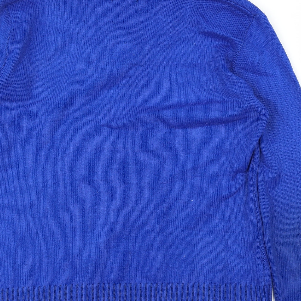 CHIC Womens Blue Pullover Jumper Size M