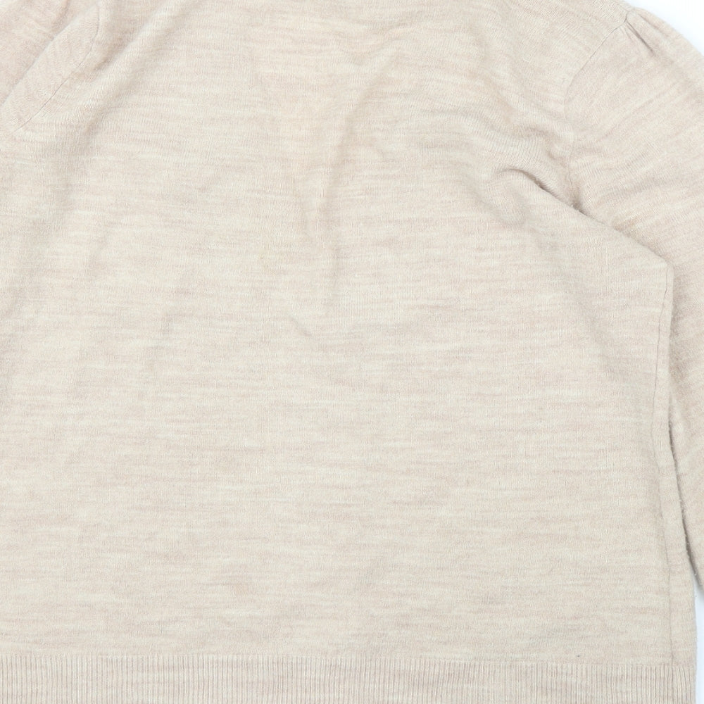 Evie Womens Beige Cardigan Jumper Size 14