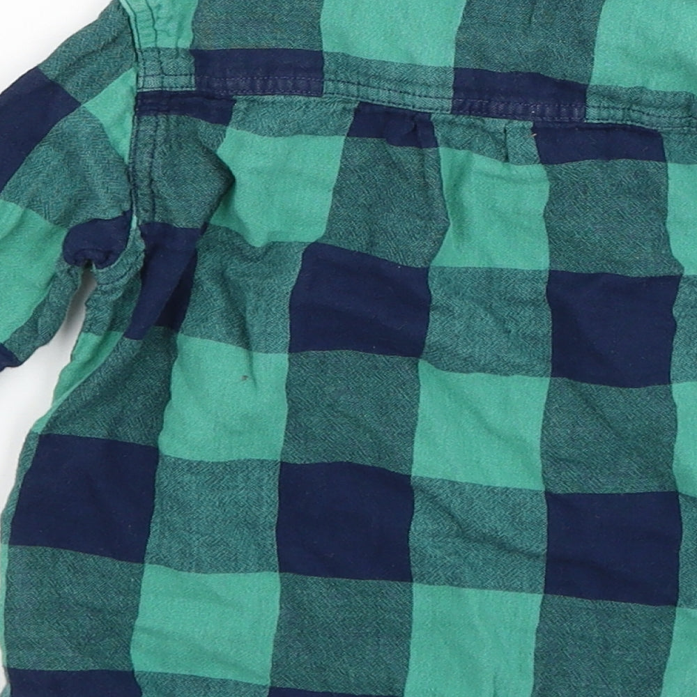 Baby Gap Boys Green Plaid Basic Button-Up Size 4 Years
