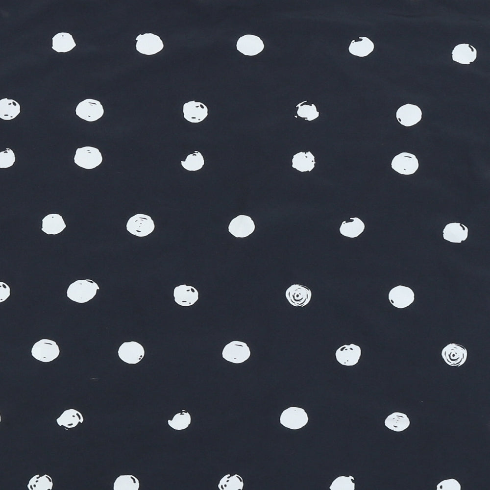 Very Womens Blue Polka Dot Basic T-Shirt Size 8