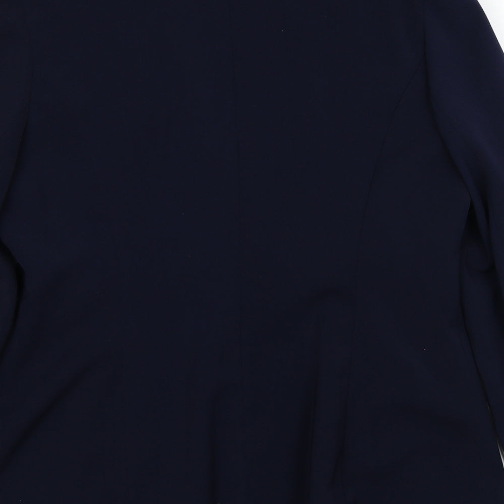 AMARANTO Womens Blue Jacket Blazer Size 14