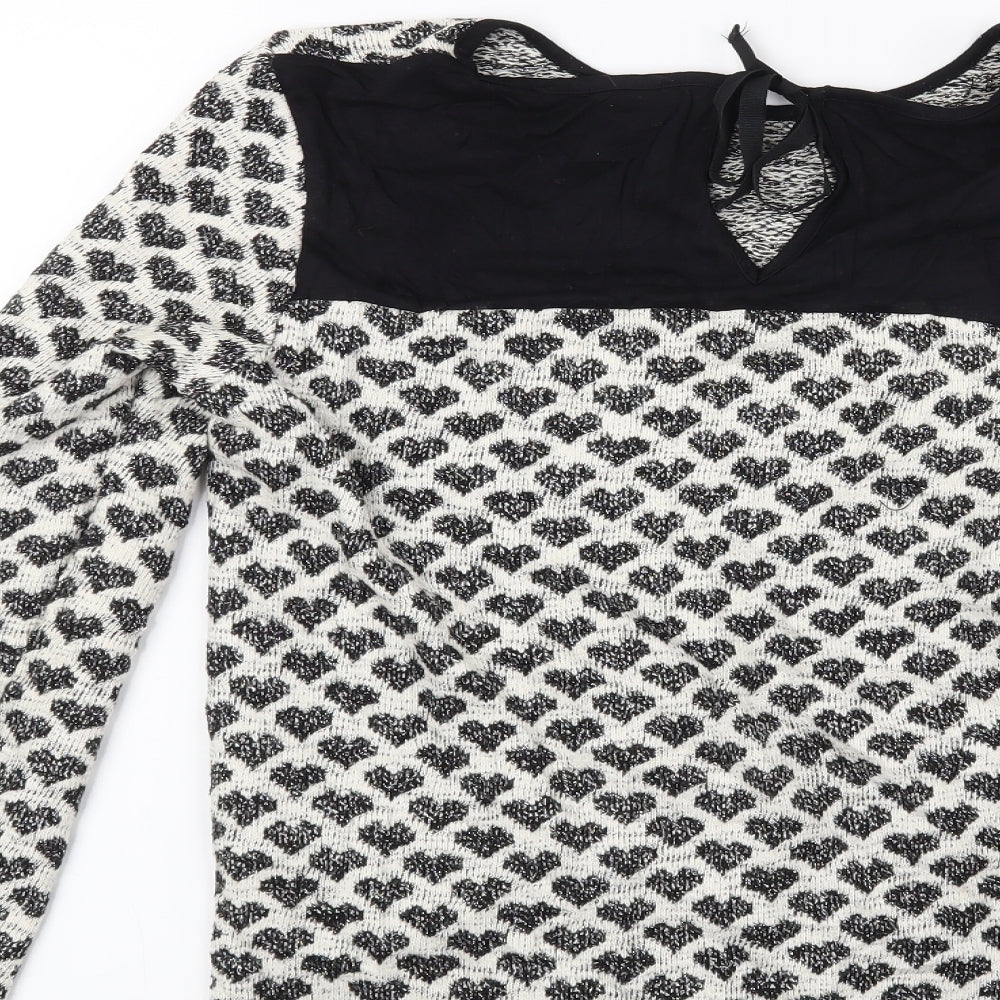 Oasis Womens White Knit Pullover Jumper Size M