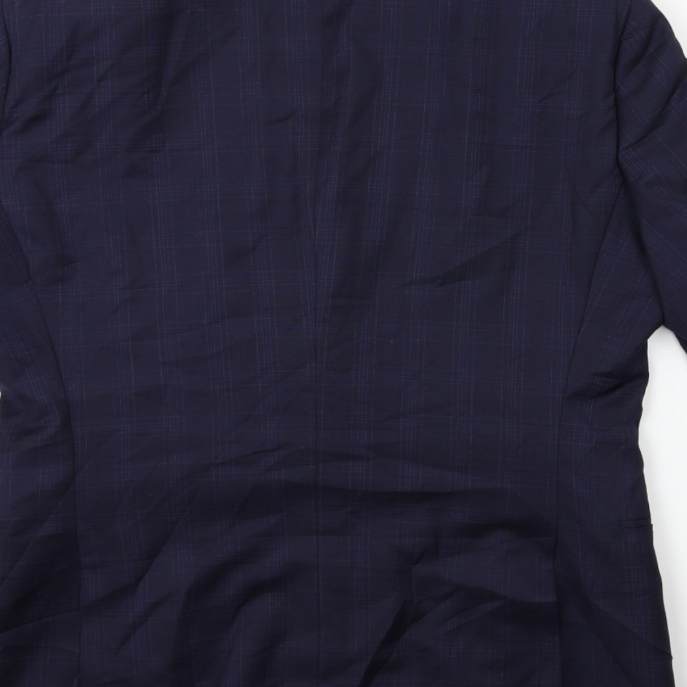 Preworn Mens Blue Check Jacket Suit Jacket Size 38