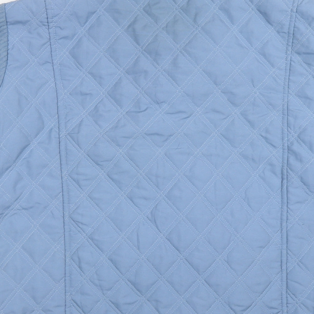 Gabriella Vicenga Womens Blue Quilted Coat Size 14