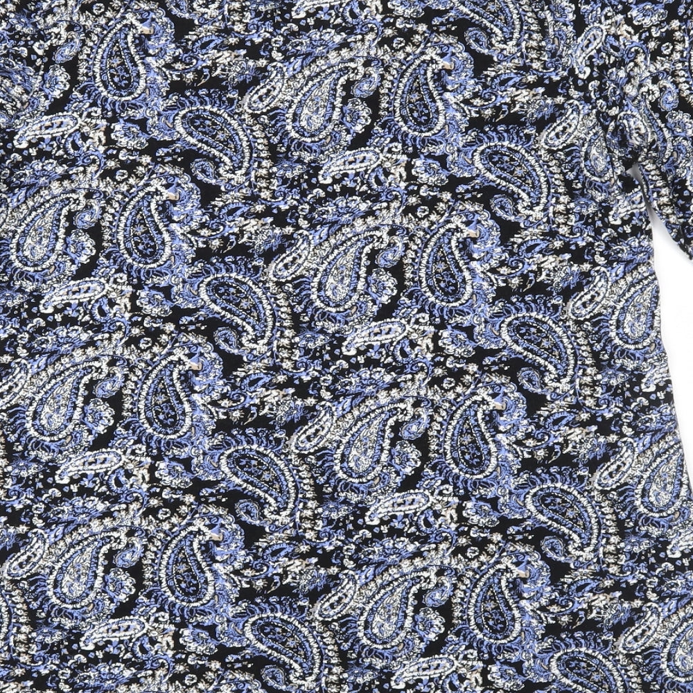 Tigi Womens Blue Paisley Basic Blouse Size 10