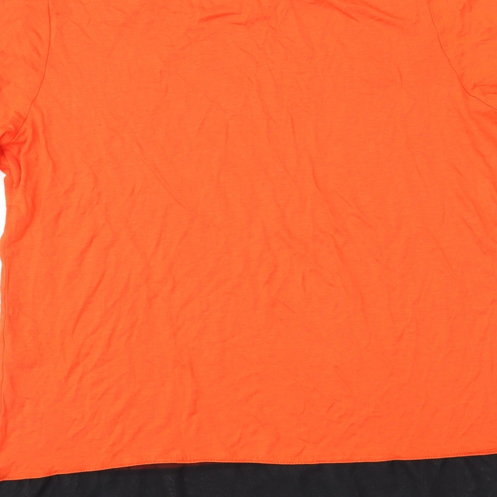 George Womens Orange Basic T-Shirt Size 12