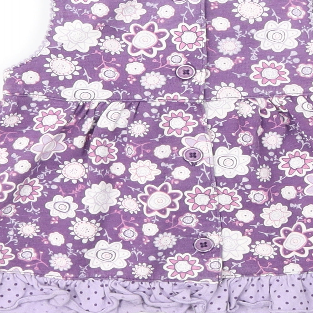 Matalan Girls Purple Floral Fit & Flare Size 3-6 Months