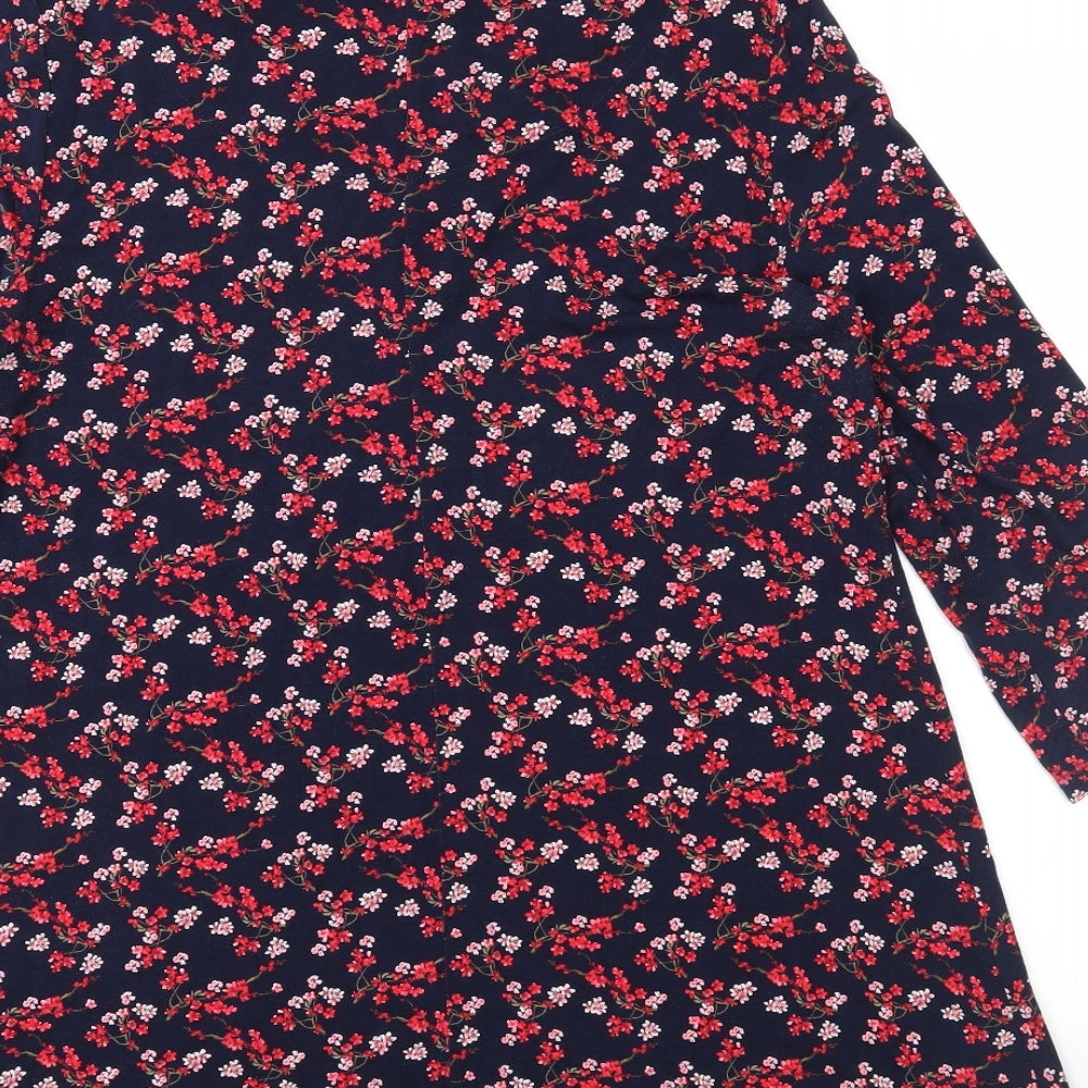 Bonmarché Womens Blue Floral A-Line Size 12