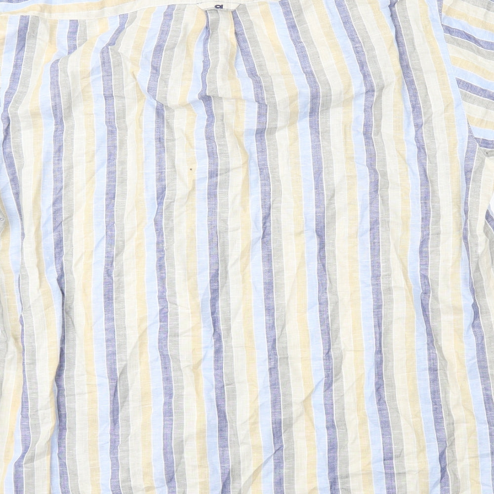 ai Mens Beige Striped Button-Up Size 42
