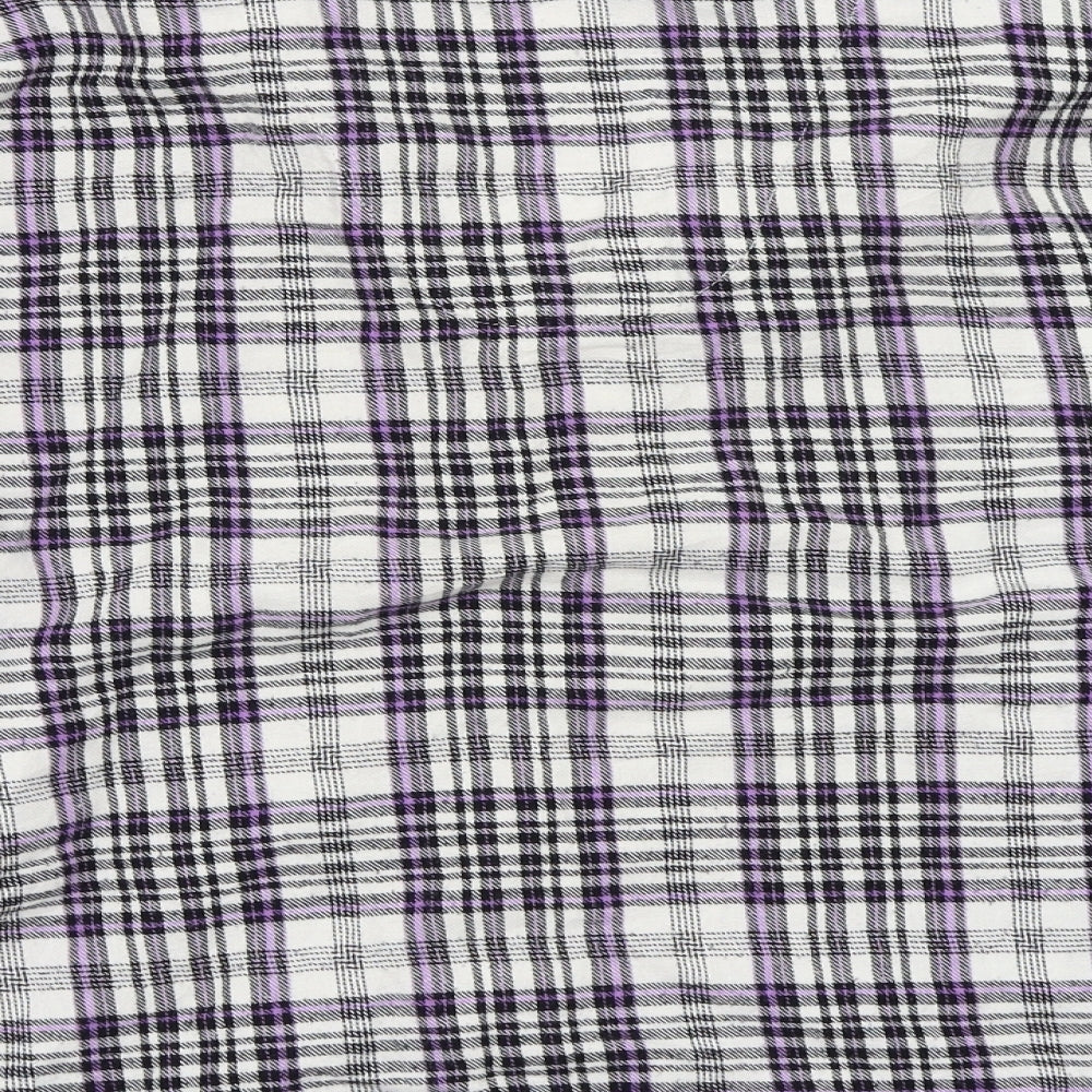 La Senza Womens White Check Basic Button-Up Size M