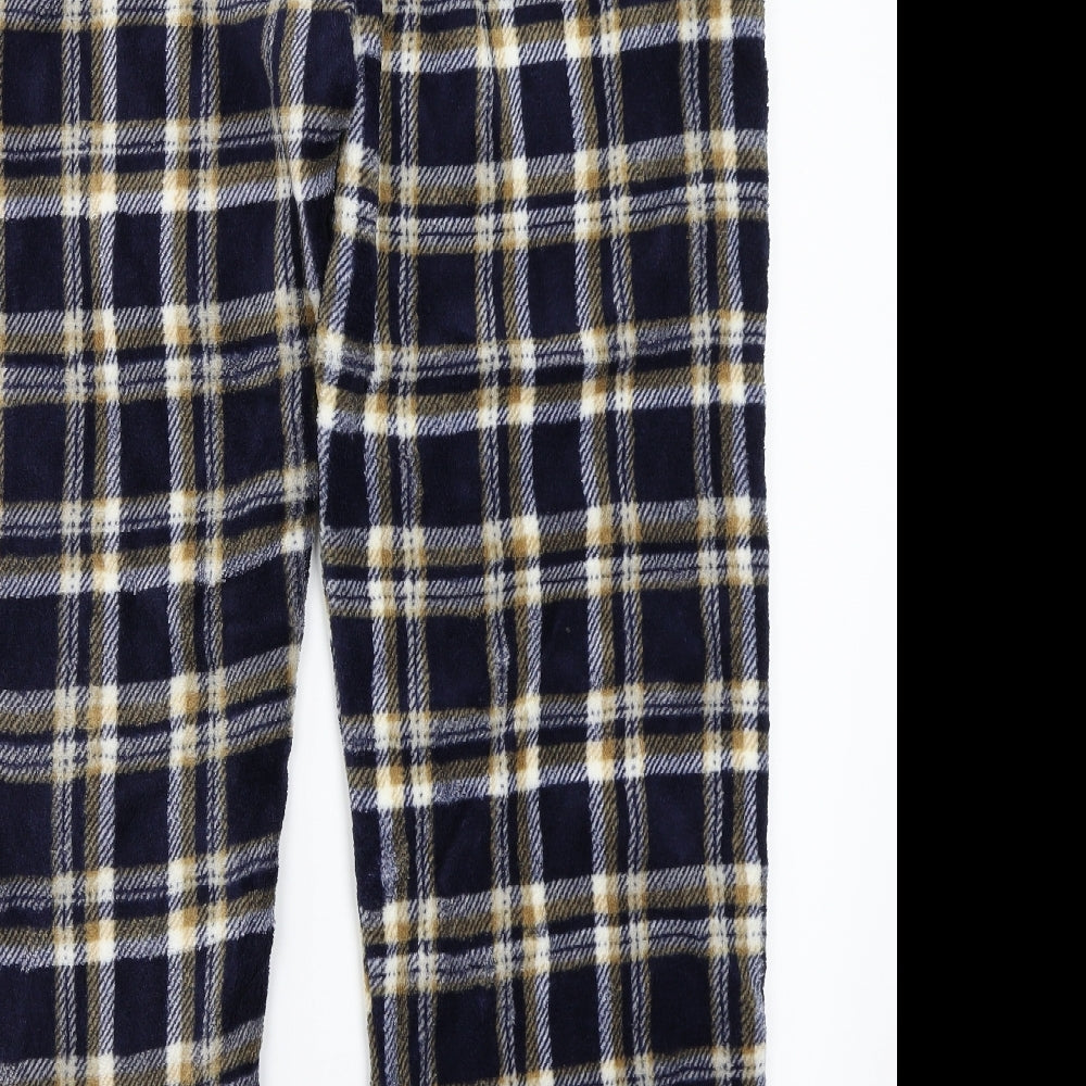 Warmth Womens Blue Check Sweatpants Trousers Size L L28 in