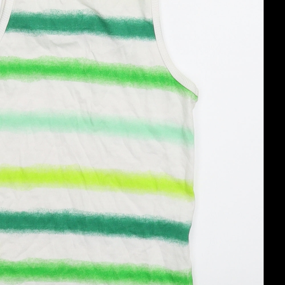 George Boys White Striped Basic Tank Size 5-6 Years