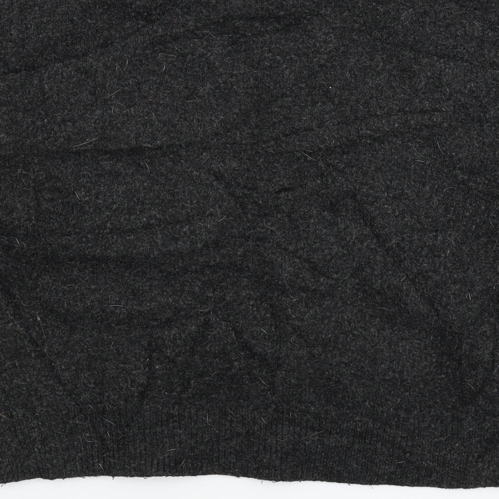 H&M Womens Black Knit Pullover Jumper Size M - Oversized