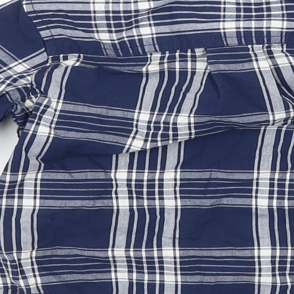 Gap Boys Blue Plaid Basic Button-Up Size 12-18 Months