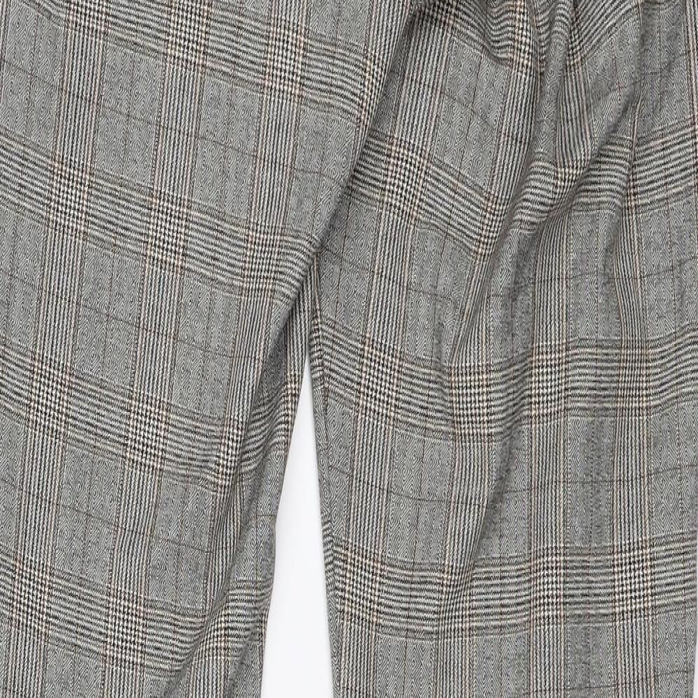 Zara Womens Grey Plaid Trousers Size M L25 in