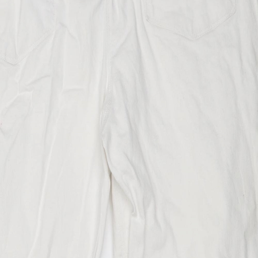 Mia Moda Womens White Trousers Size 18 L21 in