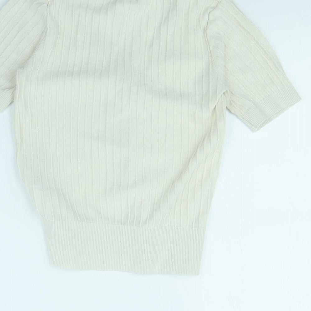 H&M Womens White Pullover Jumper Size XS
