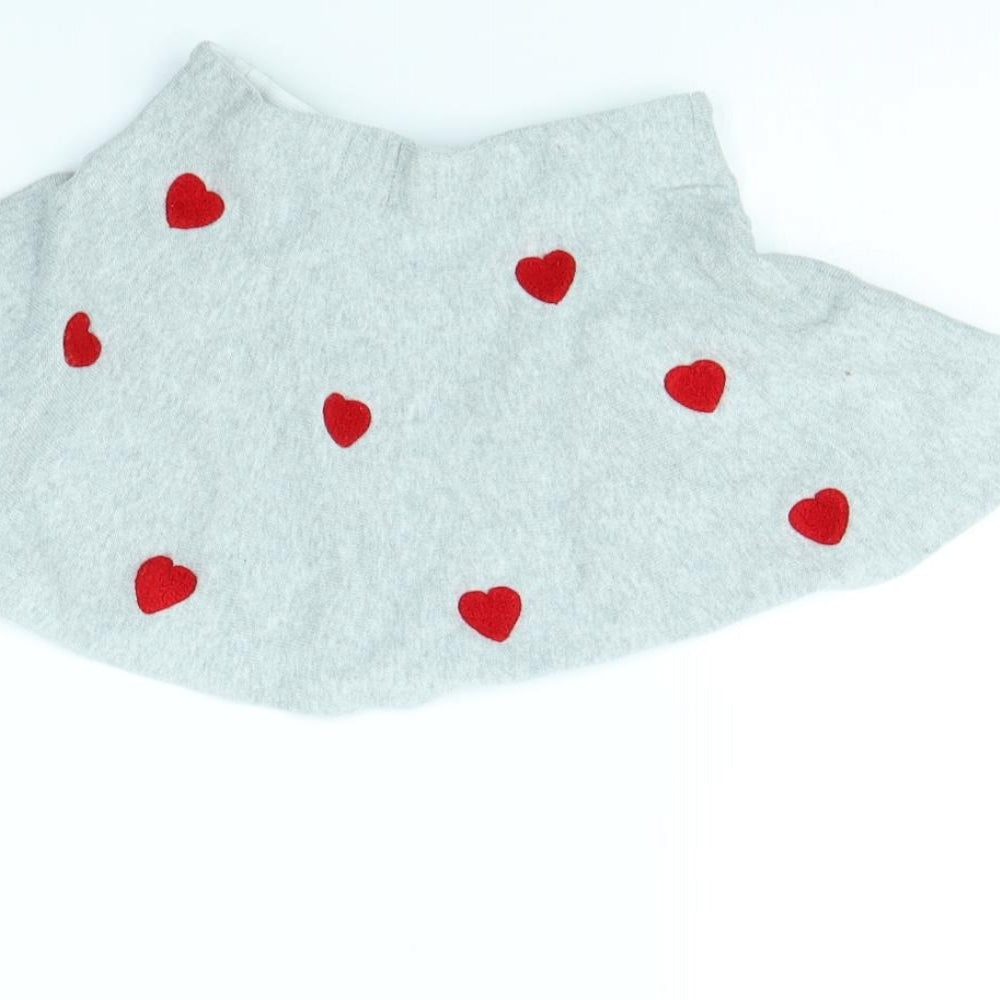 H&M Girls Grey Polka Dot Flare Skirt Size 4 Years - Heart