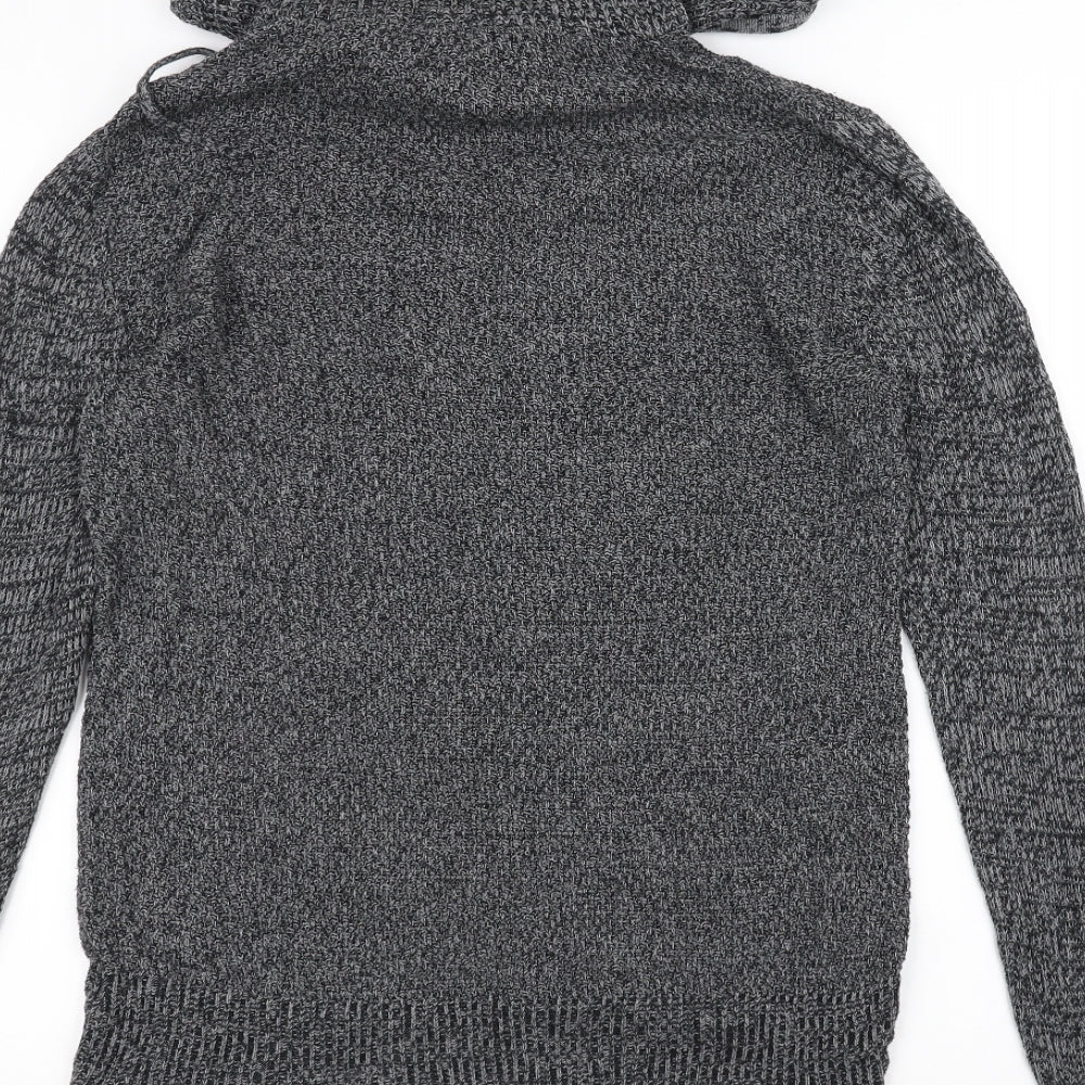 Decree Womens Grey Knit Pullover Hoodie Size S