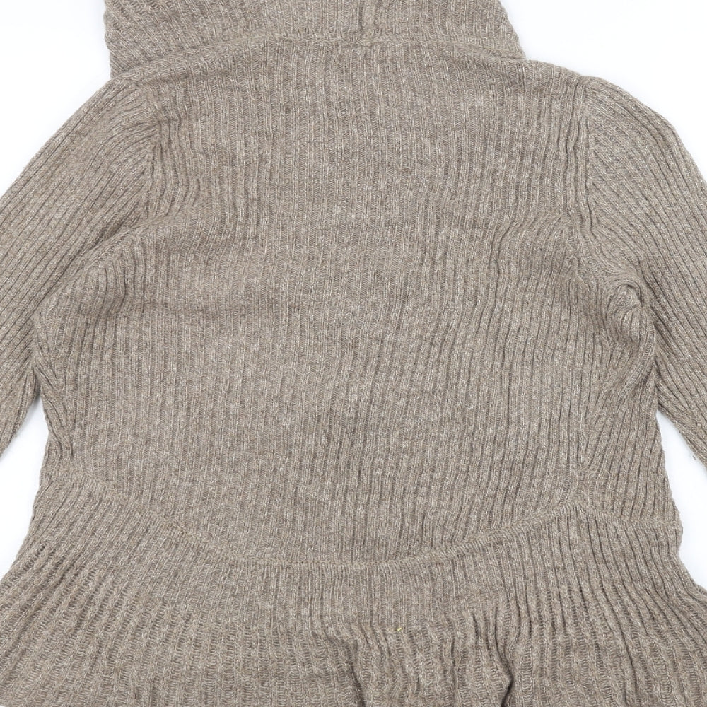 Marks and Spencer Womens Brown Knit Jacket Coatigan Size 10