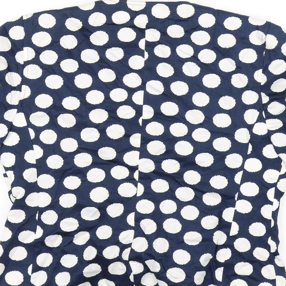 lovetta bloom Womens Blue Polka Dot Jacket Size 12