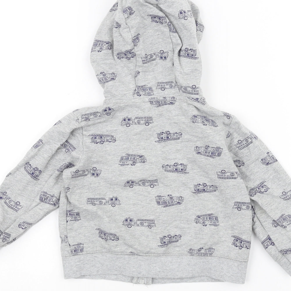 Preworn Baby Grey Jacket Size 18 Months - Fire Engine