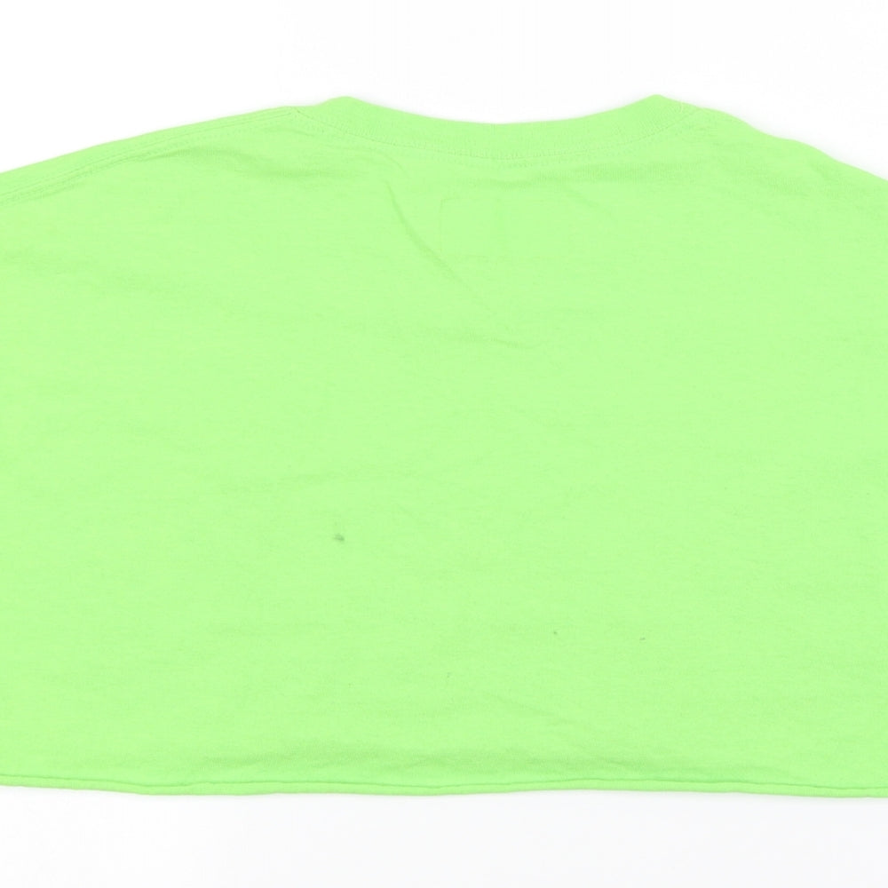 PRETTYLITTLETHING Womens Green Cropped T-Shirt Size M