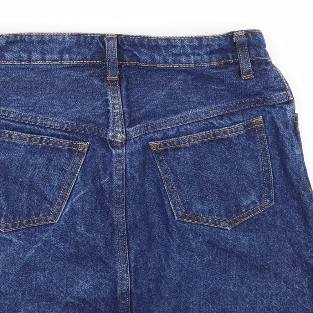 J Galt Womens Blue Denim A-Line Skirt Size S