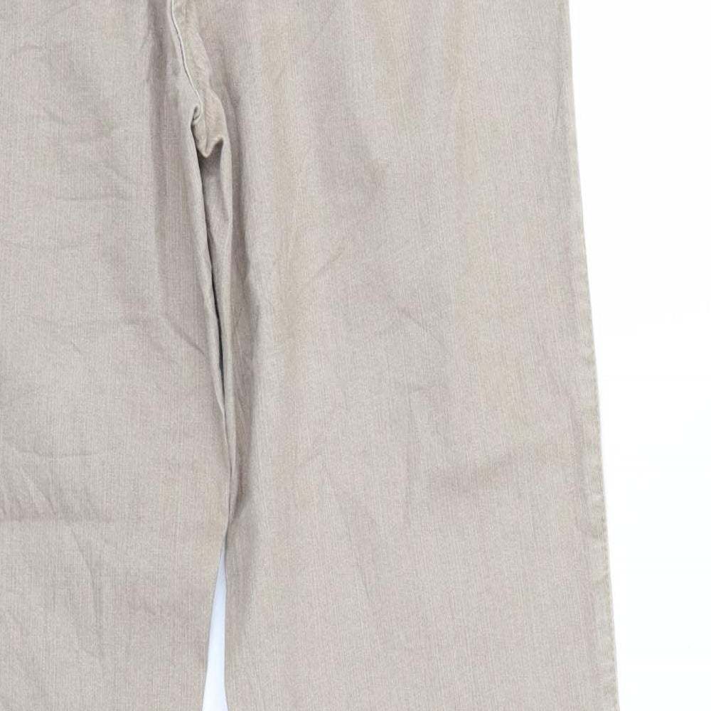 Perworn Womens Beige Denim Straight Jeans Size 32 in L32 in