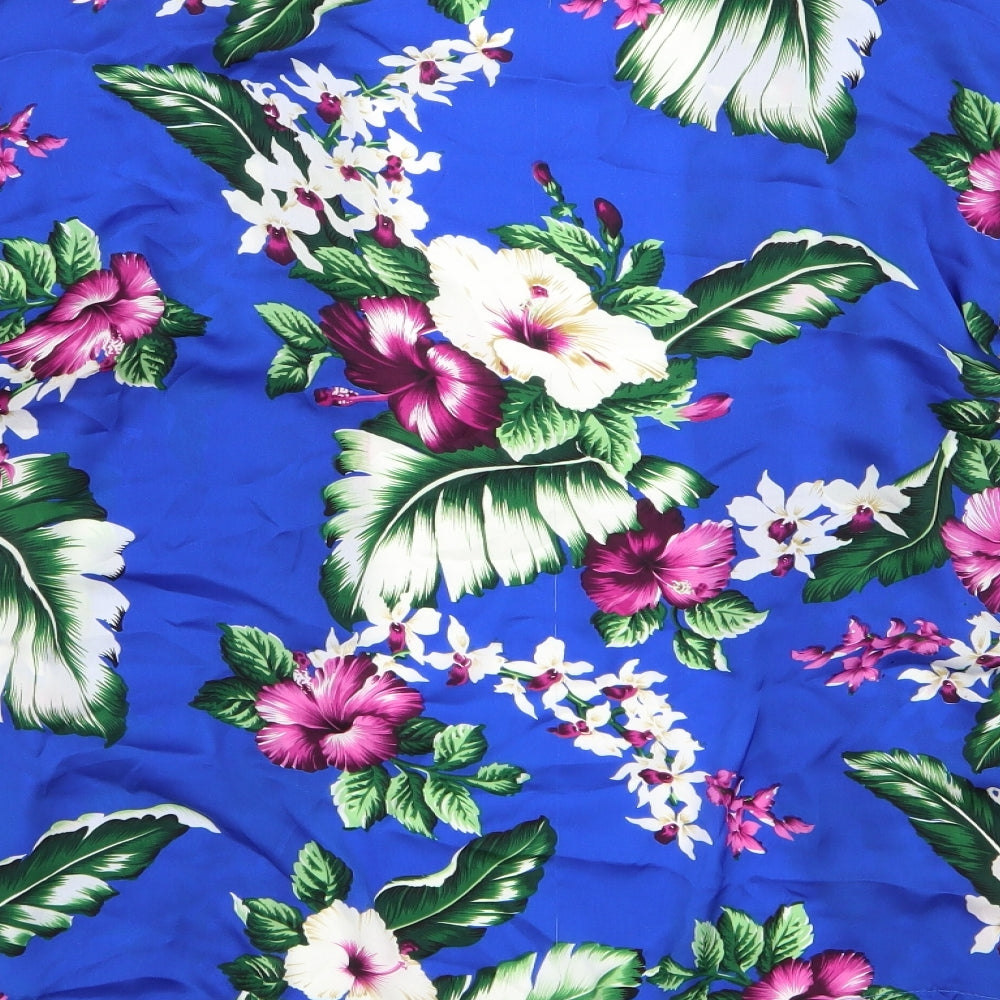 misguided Womens Blue Floral Basic Blouse Size 8
