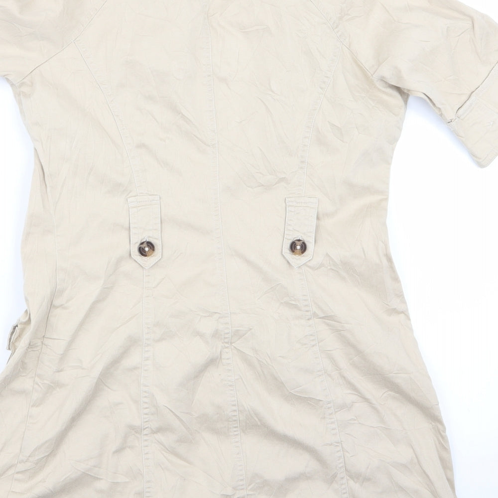 Miss Selfridge Womens Beige Overcoat Coat Size 14