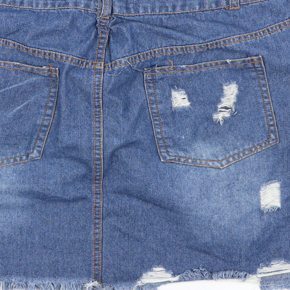 Preworn Womens Blue Denim Straight & Pencil Set Size XL