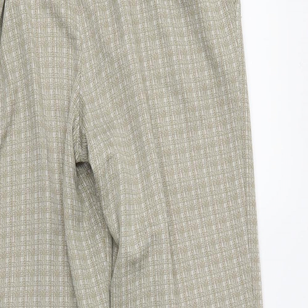 Marks & Spencer Womens Beige Plaid Trousers Size 14 L25 in