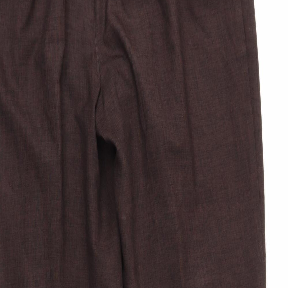 M&S Womens Brown Trousers Size 14 L25 in