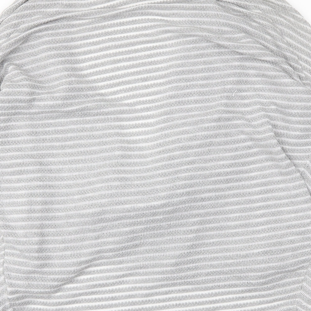 Papaya Womens Grey Striped Wrap Jumper Size 8