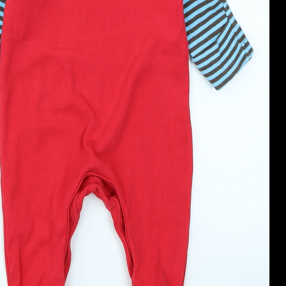 Mothercare Baby Red Striped Babygrow One-Piece Size 3-6 Months