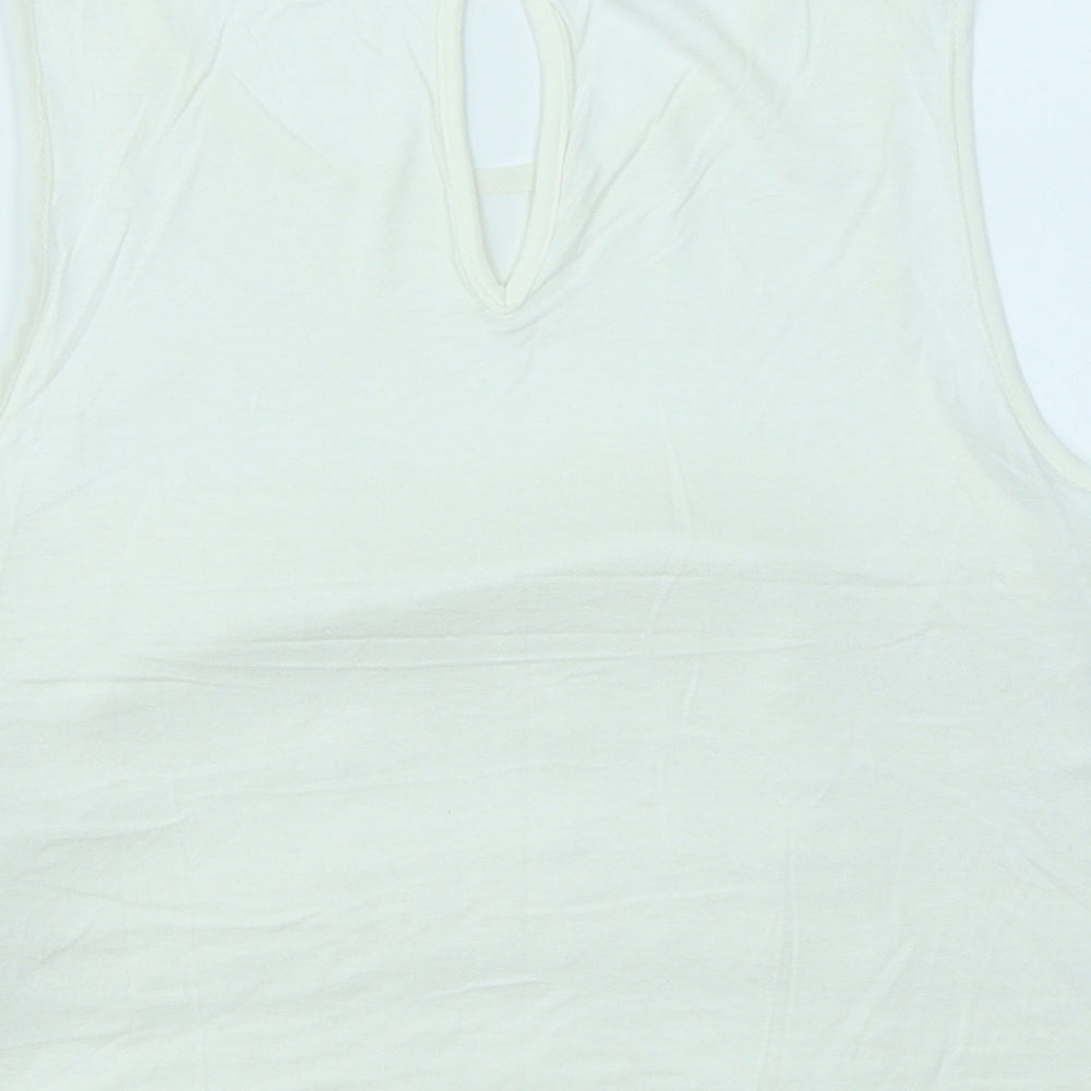 Topshop Womens White Cropped Tank Size 8