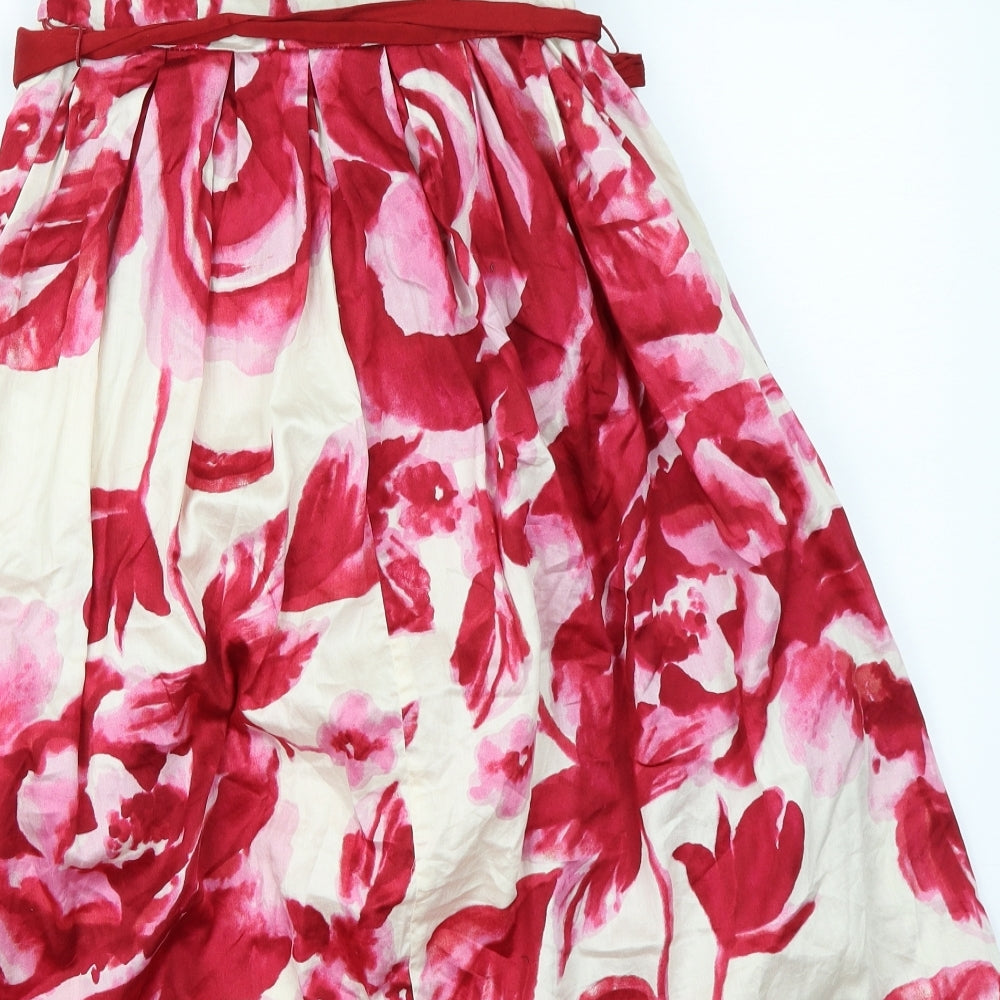 Atmosphere Womens Ivory Floral Fit & Flare Size 8