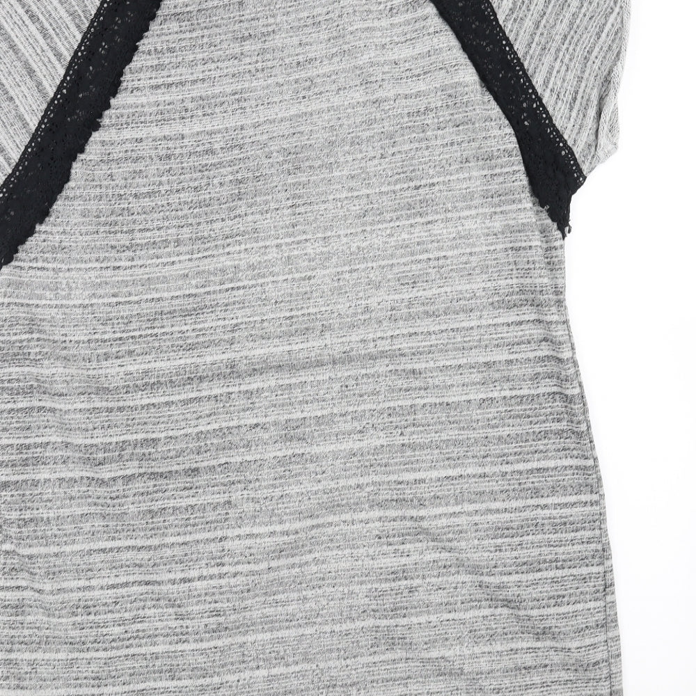 H&M Womens Grey Pullover Sweatshirt Size S - crochet detail