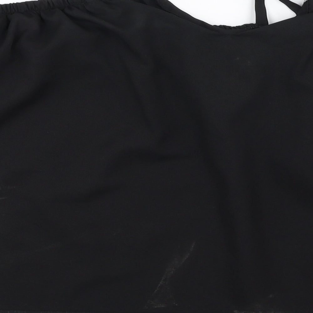 show lai Womens Black Basic Blouse Size M