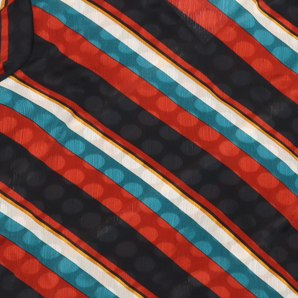 Soon Womens Multicoloured Striped Basic Blouse Size 14