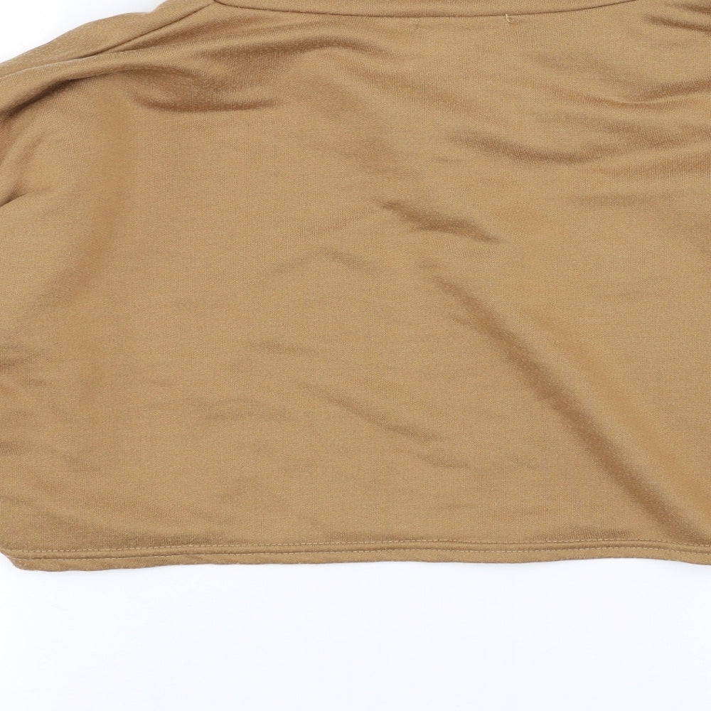 PRETTYLITTLETHING Womens Beige Pullover Sweatshirt Size 16 - cropped